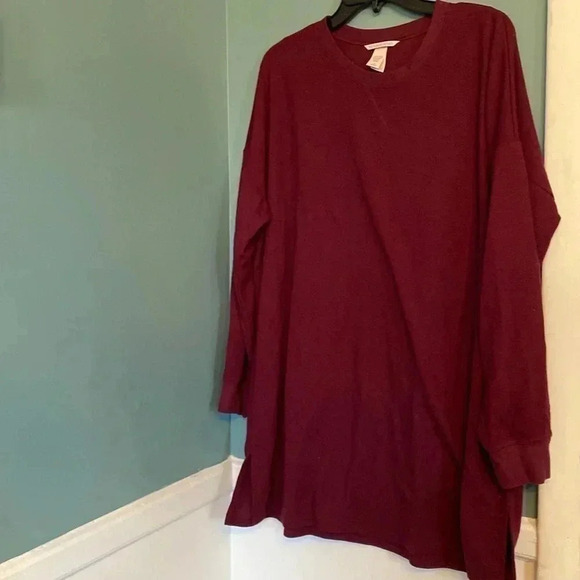 Victoria secret sleep shirt - burgundy - size large - Picture 1 of 7